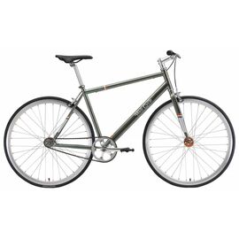 Городской велосипед Welt Fixie 1.0 28" 2019, Вариант УТ-00152059: Рама: One size (Рост: 160-174 см), Цвет: зелено-оранжевый, изображение  - НаВелосипеде.рф
