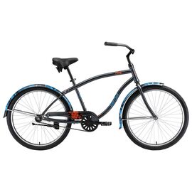 Городской велосипед Welt King Steel One 26" 2019, Вариант УТ-00152061: Рама: one size (Рост: 167-178), Цвет: черно-синий , изображение  - НаВелосипеде.рф