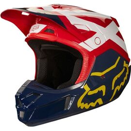Велошлем Fox V2 Preme Helmet, Navy/Red, 2018, 19528-248, Вариант УТ-00069911: Размер: L , изображение  - НаВелосипеде.рф