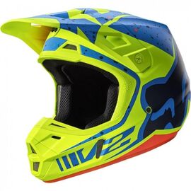 Велошлем Fox V2 Nirv Helmet, Yellow/Blue, 17372-586, Вариант УТ-00081500: Размер: XL 61-62cm, изображение  - НаВелосипеде.рф