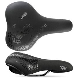 Седло велосипедное Selle Royal Classic Moderate Frreeway Fit, женское, черные OXE рейлы, шкала установки, изображение  - НаВелосипеде.рф