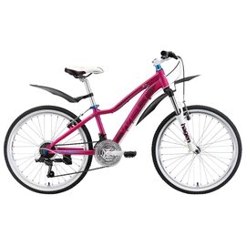 Подростковый велосипед Welt Edelweiss 24" 2019 , Вариант УТ-00161074: Возраст: 9-15 лет (рост 135-150 см), Цвет: матовый розово-синий , изображение  - НаВелосипеде.рф