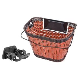Велокорзина Stels JL-262 передняя, сталь, пластик, черно-коричневая, ST (270067), изображение  - НаВелосипеде.рф