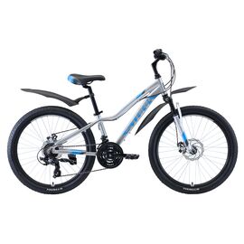 Подростковый велосипед Stark Rocket 24.2 D 24" 2020, Вариант УТ-00182315: Рама: one size, Цвет: серебристый/голубой/серый, изображение  - НаВелосипеде.рф