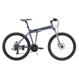 Складной велосипед Stark Cobra 26.2 D, 26", 2020, Вариант УТ-00186830: Рама: 18" (Рост: 167-178см), Цвет: серый/черный, изображение  - НаВелосипеде.рф