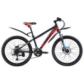 Подростковый велосипед Welt Peak HD 24" 2019, Вариант УТ-00161317: Возраст: 8-13 лет (рост 135-150 см), Цвет: черно-сине-красный , изображение  - НаВелосипеде.рф