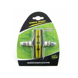 Тормозные колодки Vinca Sport, пара, 72мм, индивидуальная упаковка, черные с желтым, VB 111-2 black/yel (72мм), изображение  - НаВелосипеде.рф