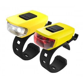 Комплект освещения KELLY'S KLS VEGA, 2 диода, 3 режима, батарейки 2хCR2032, жёлтый, 74124, изображение  - НаВелосипеде.рф