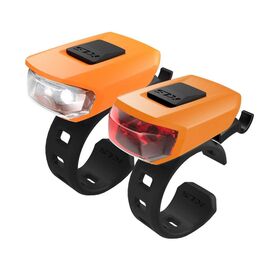 Комплект освещения KELLY'S KLS VEGA, 2 диода, 3 режима, батарейки 2хCR2032, оранжевый, 74123, изображение  - НаВелосипеде.рф