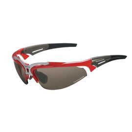 Очки велосипедные SHIMANO, красные, дымчатые линзы,  коричневые, прозрачные, ECES70RR2, изображение  - НаВелосипеде.рф