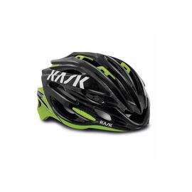 Велошлем Kask VERTIGO 2.0, 24 отверстия, пенистый полистирол, поликарбонат, 270  г, черный/салатовый, CHE00036.227, Вариант УТ-00022473: размер L (окружность головы 59-62 см), изображение  - НаВелосипеде.рф