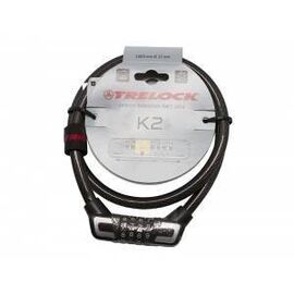 Велосипедный замок TRELOCK K 2, тросовый, кодовый, 12 x 1000 мм, черный,  8002454-SilverLine, изображение  - НаВелосипеде.рф