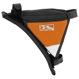 Подсумок велосипедный M-WAVE подрамный треугольный плечевой упор (100) черно-оранжевый, 5-122547, изображение  - НаВелосипеде.рф