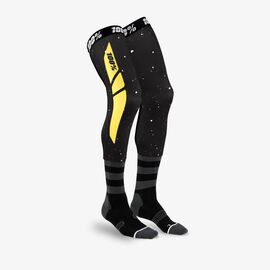 Чулки велосипедные 100% Rev Knee Brace Performance Moto Socks, черо-желтый, 2019, 24014-014-17, Вариант УТ-00188677: Размер: L/XL , изображение  - НаВелосипеде.рф