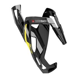 Флягодержатель ELITE Custom Race Plus, черный, желтый рисунок, EL0140646, изображение  - НаВелосипеде.рф