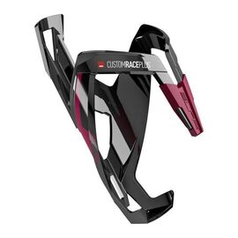 Флягодержатель ELITE Custom Race Plus, черный, пурпур (амарант) рисунок, EL0140648, изображение  - НаВелосипеде.рф
