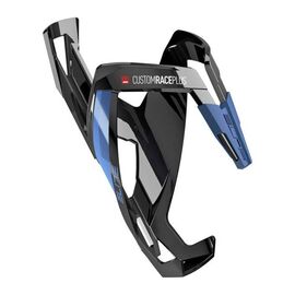 Флягодержатель ELITE Custom Race Plus, черный, синий рисунок, EL0140644, изображение  - НаВелосипеде.рф