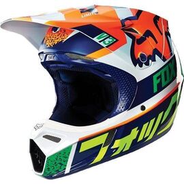 Велошлем Fox V3 Divizion Helmet, Orange/Blue, 14987-592, Вариант УТ-00080423: Размер: M 56.5-58.4cm , изображение  - НаВелосипеде.рф