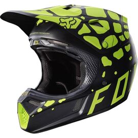 Велошлем Fox V3 Grav Helmet, Black/Yellow, 2017, 17384-019, Вариант УТ-00118402: Размер: S 54.6-55.8cm , изображение  - НаВелосипеде.рф