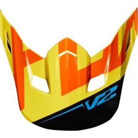 Козырек к велошлему Fox V2 Preme Helmet Visor Black/Yellow (21300-019-OS), изображение  - НаВелосипеде.рф