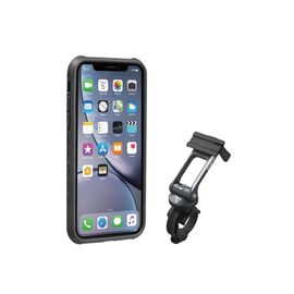 Чехол для смартфона c креплением TOPEAK RIDECASE W/RIDECASE MOUNT WORKS WITH iPHONE XR, черно-серый, TT9859BG, изображение  - НаВелосипеде.рф