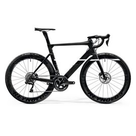Шоссейный велосипед Merida Reacto Disc LTD, 2020, Вариант УТ-00187001: Рама: L 56 см (Рост: 178 – 187 cm), Цвет: матовый черно-белый , изображение  - НаВелосипеде.рф