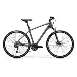 Городской велосипед Merida Crossway 300 28" 2020, Вариант УТ-00182164: Рама: L 55 см (Рост: 171 – 190 cm), Цвет: матовый серо-черный , изображение  - НаВелосипеде.рф