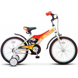 Детский велосипед Stels Jet Z010 16" 2018, Вариант УТ-00194584: Рама: 9" (Рост: 100-115см), Цвет: белый/красный, изображение  - НаВелосипеде.рф