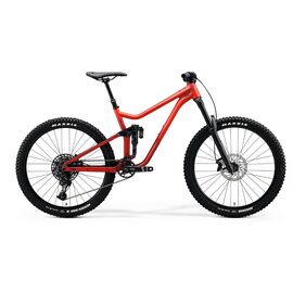 Двухподвесный велосипед Merida One-Sixty 400 27.5" 2020, Вариант УТ-00190823: Рама: L(18.5") (Рост: 177-190см), Цвет: MattRed/GlissyX'masRed, изображение  - НаВелосипеде.рф