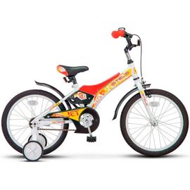 Детский велосипед Stels Jet Z010 18" 2018, Вариант УТ-00194588: Рама: 10" (Рост: 110-120см), Цвет: Белый/Красный, изображение  - НаВелосипеде.рф