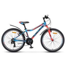 Подростковый велосипед Stels Navigator 450 V V010 24" 2019, Вариант УТ-00194637: Рама: 13" (Рост: 125-155см), Цвет: Синий/Красный/Черный , изображение  - НаВелосипеде.рф