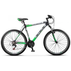 Горный велосипед Stels Navigator 600 V 26" V030 2018, Вариант УТ-00194745: Рама: 18 (Рост: 167-178 см), Цвет: черно-зеленый , изображение  - НаВелосипеде.рф