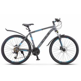 Горный велосипед Stels Navigator 640 D V010 26" 2019, Вариант УТ-00194758: Рама: 15,5" (Рост: 145-160 см), Цвет: серо-синий , изображение  - НаВелосипеде.рф