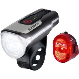 Комплект освещения велосипедный SIGMA SPORT AURA 80 USB / NUGGET II, с кабелем USB, 17850, изображение  - НаВелосипеде.рф