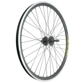 Колесо велосипедное заднее, 26", Full Black, обод двойной, втулка сталь, под диск, 6 отверстий, на гайках, ZVO20609, изображение  - НаВелосипеде.рф