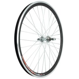 Колесо велосипедное заднее, 27,5", обод  алюминий, двойной, черный, втулка на гайках, алюминий, серебристый, ZVO20615, изображение  - НаВелосипеде.рф