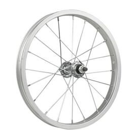 Колесо велосипедное в сборе Stels 16", переднее, под ободной тормоз, на гайках, одинарный  обод 28, AV, серый, 630269, изображение  - НаВелосипеде.рф