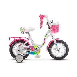 Детский велосипед Stels Jolly V010 12" 2020, Вариант УТ-00200104: Рама: 8 (Рост: до 105см), Цвет: белый/розовый, изображение  - НаВелосипеде.рф