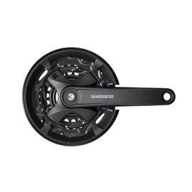 Система велосипедная Shimano FC-MT100, МТВ, 175мм, 40-30-22T, черный,  X88967, AFCMT100E002CL, изображение  - НаВелосипеде.рф