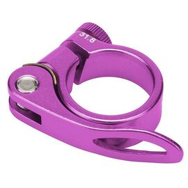 Хомут подседельный Stels BLF-Z1, 31,8 мм, с эксцентриком, фиолетовый, LU073607, изображение  - НаВелосипеде.рф
