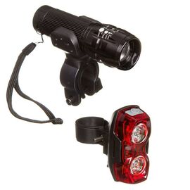 Фара велосипедная STG TL5424 + FL1203, комплект, красный + белый диод, Х88376, изображение  - НаВелосипеде.рф