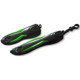 Комплект велосипедных крыльев Vinca Sport, 20"-26", пластик, черный с зелеными вставками, HN 10-1 black/green, изображение  - НаВелосипеде.рф