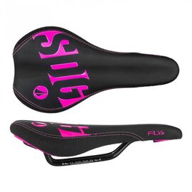 Седло велосипедное подростковое SDG Fly JR Steel, черно-розовый, 00810DS, изображение  - НаВелосипеде.рф