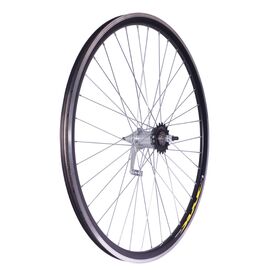 Колесо велосипедное TBS, 26", заднее, втулка тормозная, обод двойной, алюминий, без пистонирования, чёрный, ZVO20169, изображение  - НаВелосипеде.рф