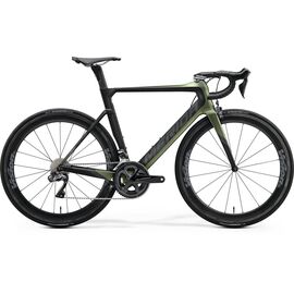 Шоссейный велосипед Merida Reacto 8000-E 28" 2020, Вариант УТ-00177219: Рама: ML (54 см) (Рост: 173-182 см), Цвет: SilkFogGreen/Black, изображение  - НаВелосипеде.рф
