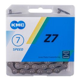 Цепь велосипедная KMC Z7, 7 скоростей, 114 звеньев, серый/коричневый, 303710, изображение  - НаВелосипеде.рф