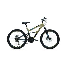Подростковый велосипед ALTAIR MTB FS disc 24" 2020, Вариант УТ-00203453: Рама: 15" (Рост: 135-155 см), Цвет: бежевый/черный, изображение  - НаВелосипеде.рф