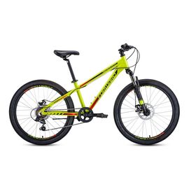 Подростковый велосипед FORWARD TWISTER 2.0 disc 24 2020, Вариант УТ-00203465: Рама: 13" (Рост: 130-145 см), Цвет: желтый/черный, изображение  - НаВелосипеде.рф