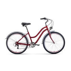 Городской велосипед FORWARD EVIA AIR 26 1.0 26" 2020, Вариант УТ-00203517: Рама: 16" (Рост: 145-165см), Цвет: красный/белый, изображение  - НаВелосипеде.рф