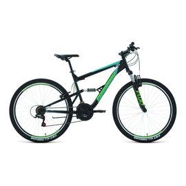 Двухподвесный велосипед FORWARD RAPTOR 27,5" 1.0 2020, Вариант УТ-00203525: Рама: 16" (Рост: 170 - 175 cm), Цвет: черный/бирюзовый, изображение  - НаВелосипеде.рф